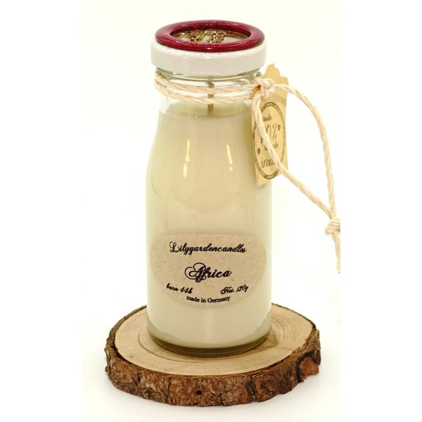 Africa scented candle Milk Bottle small