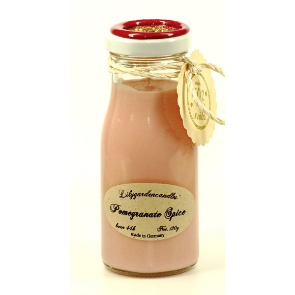 Duftkerze Pomegranate Spice in der Milchflasche 120g