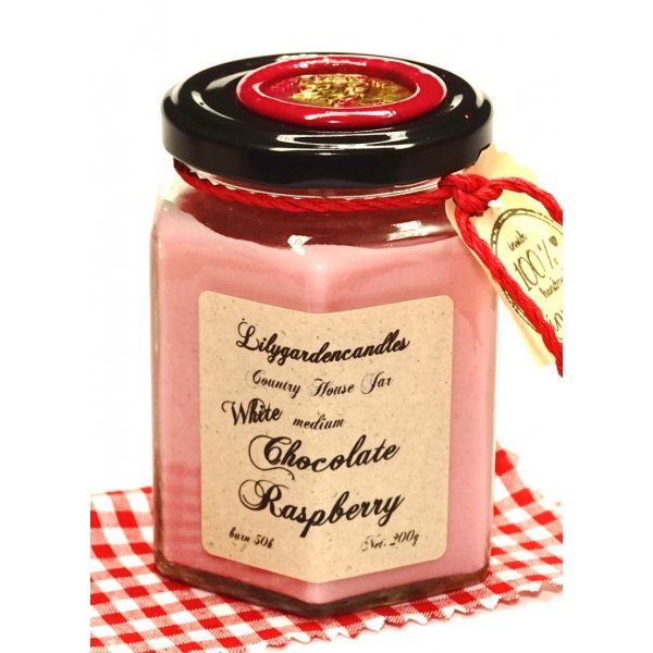 Scented candle White Chocolate & Raspberry in a glass 200g