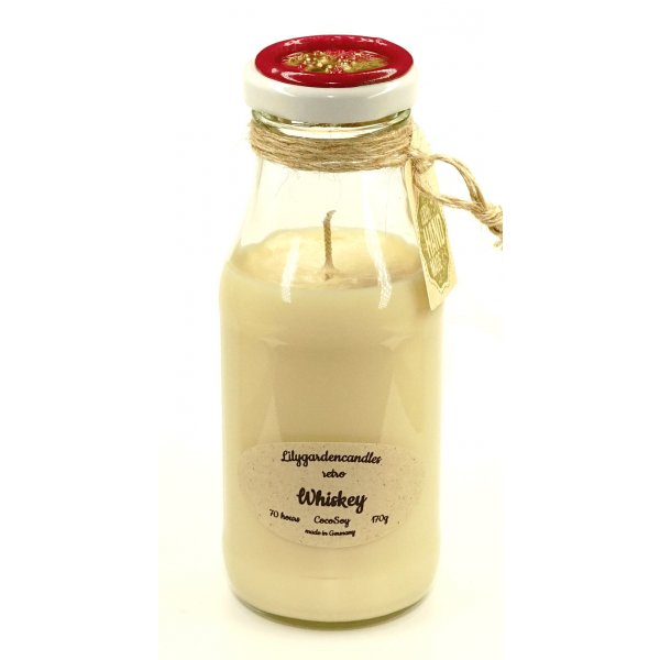 Scented candle Whiskey scent in milk bottle 170g