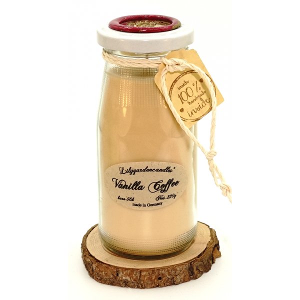 Duftkerze Vanilla Coffee in der Milchflasche 220g